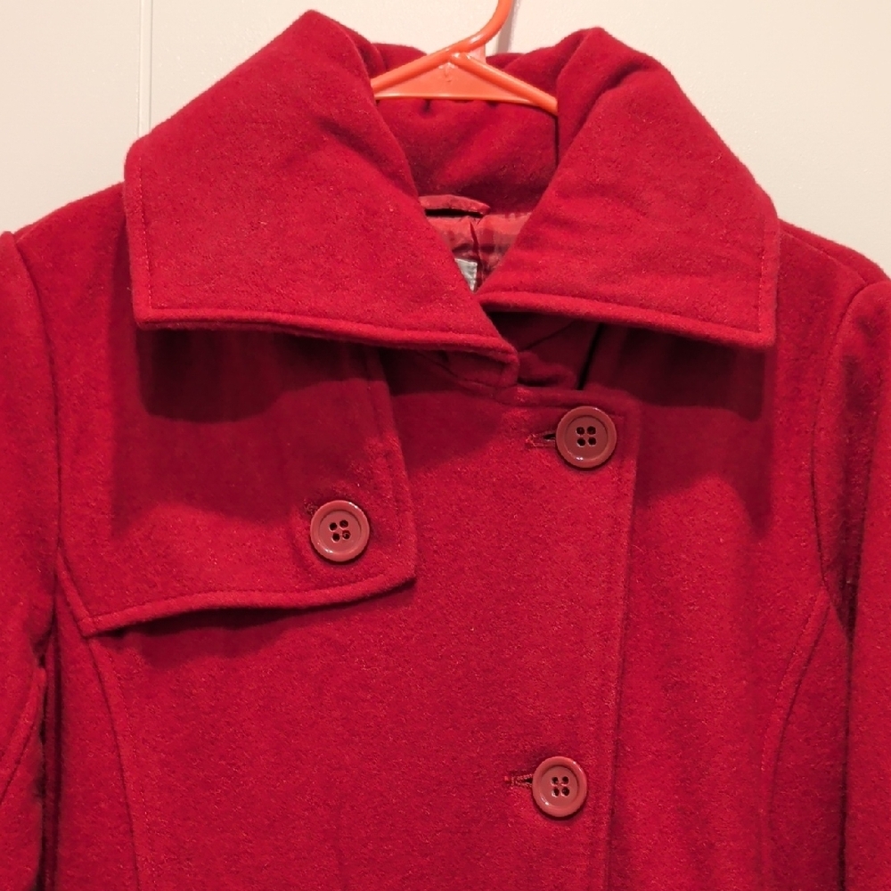 Women's Raspberry Colored Double-Breasted Coat - image 4